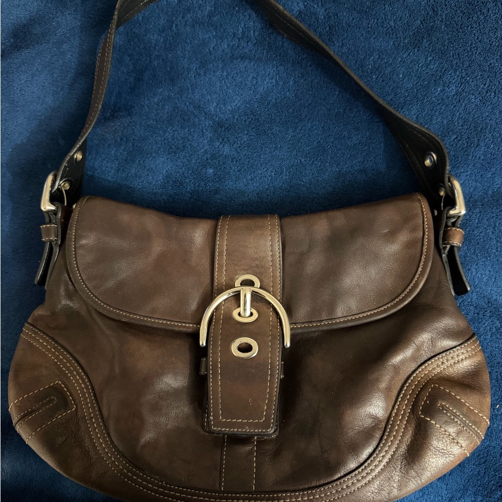 Coach Dark Brown Leather Shoulder Bag